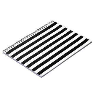 Black and White Vertical Referee Stripes Notebook