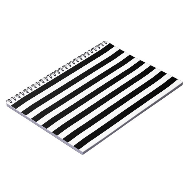 Black and White Vertical Referee Stripes Notebook (Left Side)