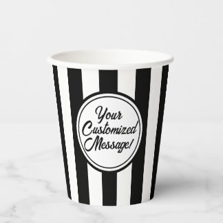 Black And White Vertical Stripe Paper Cups