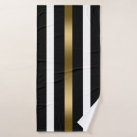 Black and white vertical stripes gold accents