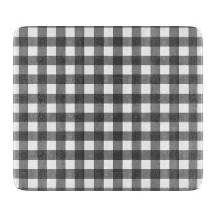 Black and White Vichy Print Gingham Pattern Cutting Board
