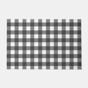 Black and White Vichy Print Gingham Pattern Doormat