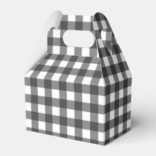 Black and White Vichy Print Gingham Pattern Favour Box