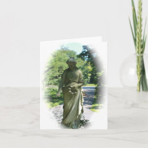 Black and White Victorian Angel Statue Card
