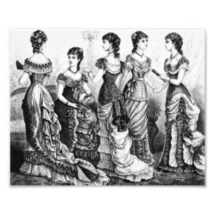 Black And White Victorian fashions Photo Print