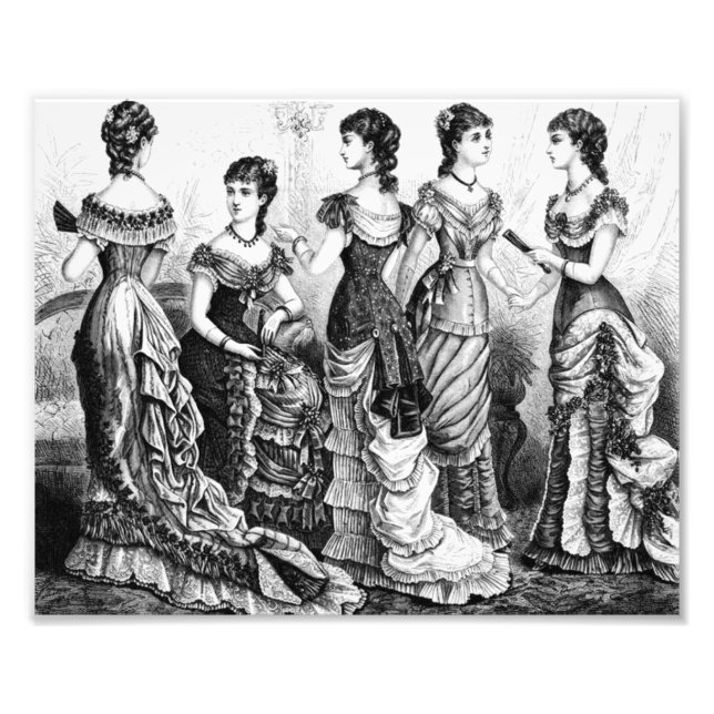 Black And White Victorian fashions Photo Print (Front)