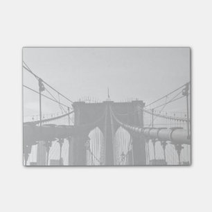 Black and white view of bridge post-it notes