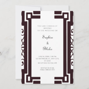 Black and White Vintage Art Deco Wedding Invitation