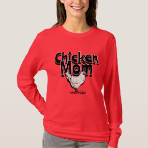 Black and White Vintage Chicken Mum T-Shirt