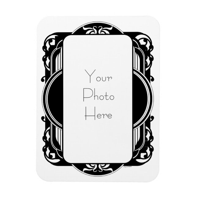 Black and White Vintage Custom Magnet (Vertical)
