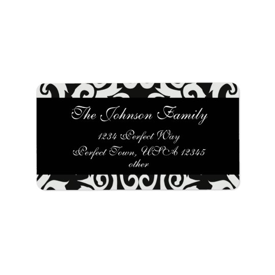 Black and White Vintage Damask Labels