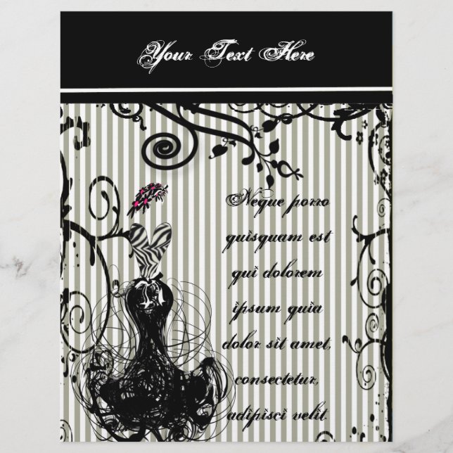 Black and  White Vintage Dress and Hat Flyer (Front)