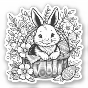 Black and White Vintage Easter Bunny Rabbit  