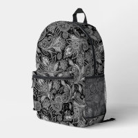 Black and white vintage floral paisley