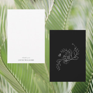 Black and White Vintage Floral Shower Thank You