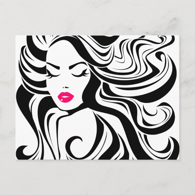 Black and white vintage girl postcard (Front)