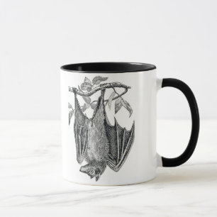 Black and White Vintage Hanging Bat Mug