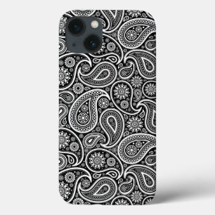 Black And White Vintage Paisley Pattern 2 iPhone 13 Case