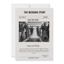 Black and White Vintage Save the Date Invitation