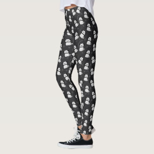 black and white vintage turtle pattern leggings