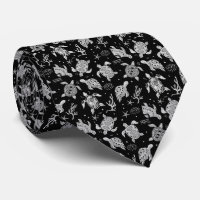 black and white vintage turtle pattern