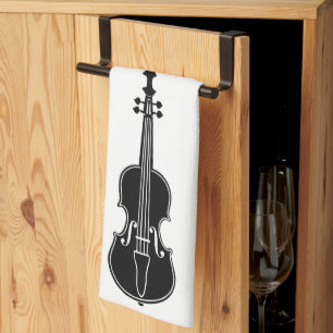 Black and White Violins Towel