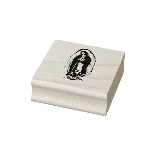 Black and White Virgen de Guadalupe Rubber Stamp (Stamp)