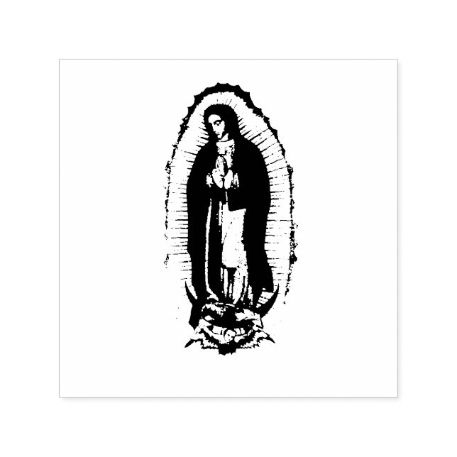 Black and White Virgen de Guadalupe Self-inking Stamp (Design)