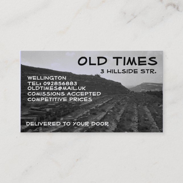 Black and White Vista Business Profile Card (Front)