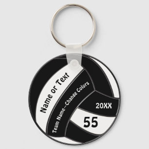Black and White Volleyball Keychains Personalised