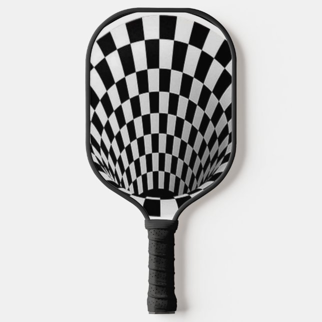 Black and white vortex illusion pickleball paddle (Front)