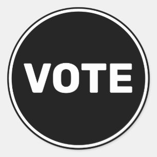 Black and White Vote Classic Round Sticker
