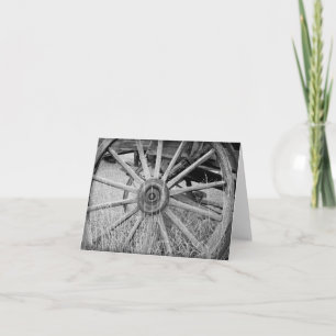 Black and White Wagon Wheel Note Cards
