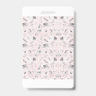 Black and white wallpaper with a beautiful leaf de ID badge