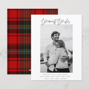 Black and White Warmest Wishes Photo Christmas Holiday Card