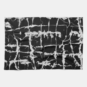 Black and white water texture design, marbling tea towel