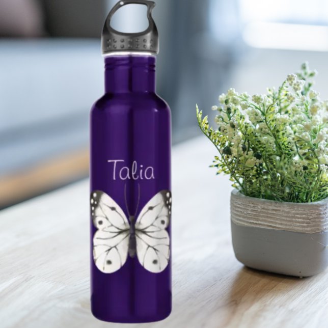 Black and White Watercolor Butterfly  710 Ml Water Bottle (Creator Uploaded)