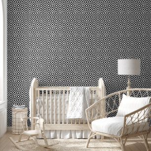 Black and White Watercolor Diamond Pattern Wallpaper