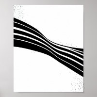 Black and White Wave Abstract