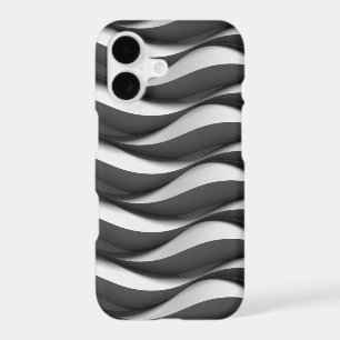 black and white wave pattern