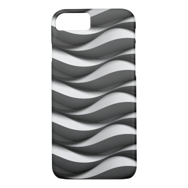black and white wave pattern Case-Mate iPhone case (Back)