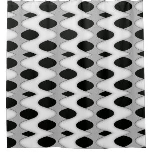 Black and White Wave Shower Curtain