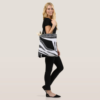 Black and White Wave Tote