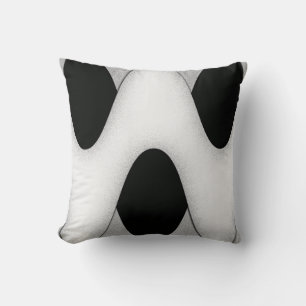 Black and White Waves Cushion