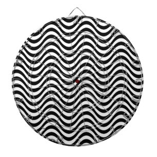 Black and White Waves Dartboard