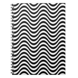 Black and White Waves Notebook