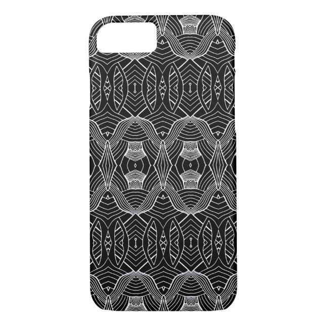Black and White Waving Pattern Case-Mate iPhone Case (Back)