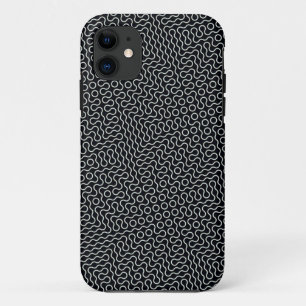 Black and White Wavy Lines Design iPhone 11 Case