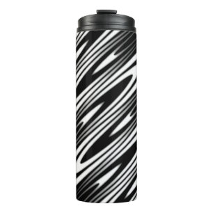 black and white wavy seamless organic pattern thermal tumbler