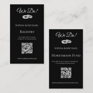Black and White- We Do-Wedding Rings-Registry- Business Card